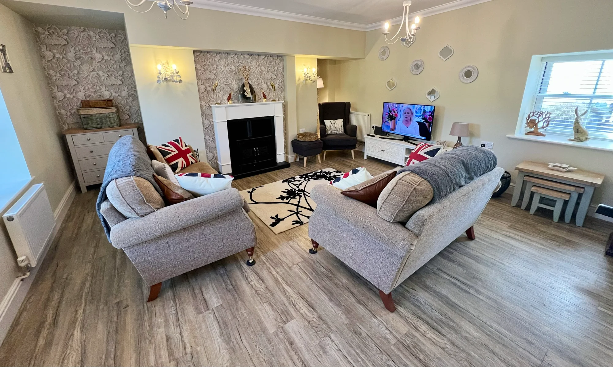 Cozy Living Room with Fireplace
